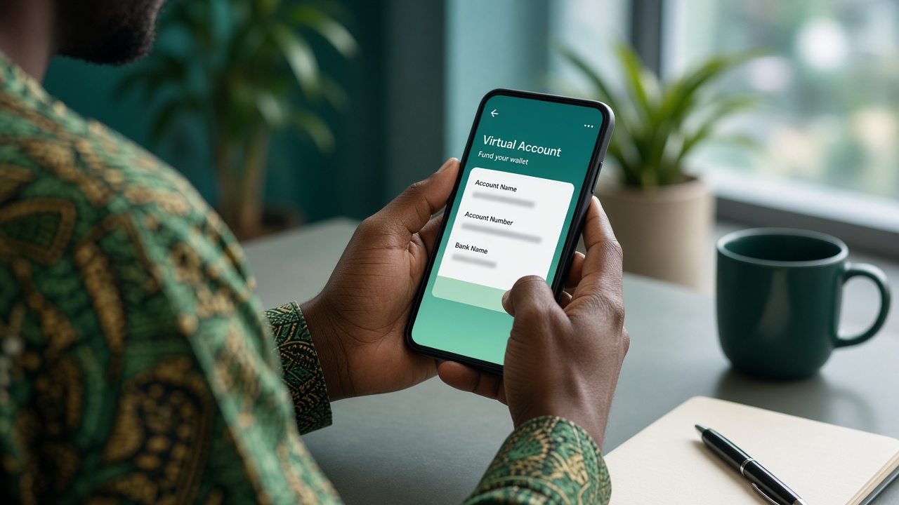 Person funding a digital wallet using a phone and bank transfer